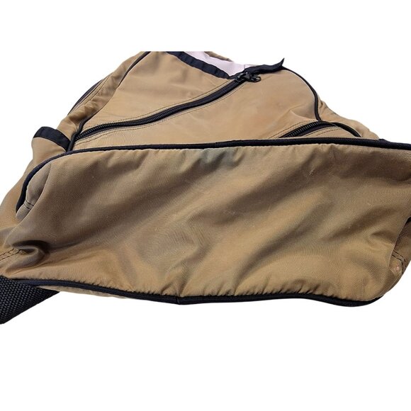 Maggie Mather Tan & Pink Sling Backpack With Multiple Zipper Pockets & Adjustabl - Picture 9 of 12